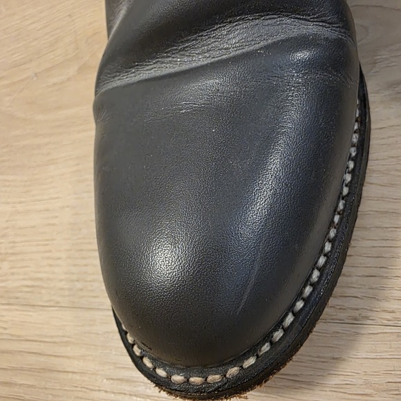 J. Chisholm Gray Leather Cowboy Western Outdoor Rodeo Mid Calf Boots Size 8M - Picture 4 of 8